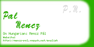 pal mencz business card